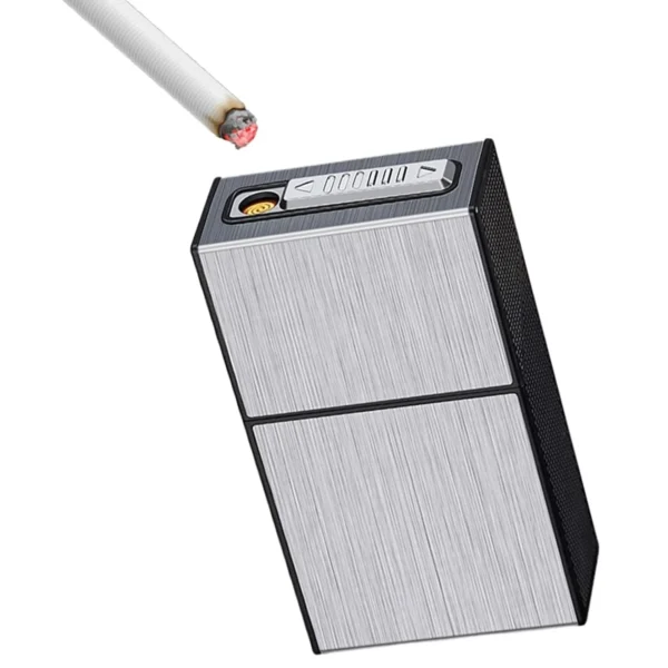 Cigarette Case Dispenser with Heater Lighter– Rechargeable with Micro USB Cable - Image 3