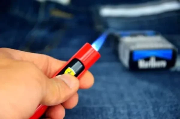 Ferrari Slim Metal Lighter – Red – Stylish, Windproof, Refillable, Pocket-Sized - Image 2