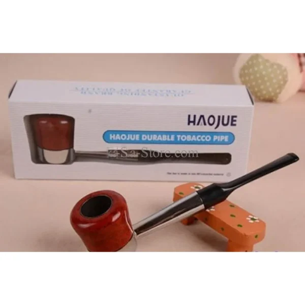 HAOJUE HG-683 Classic Tobacco Pipe Slim– Durable Resin Smoking Pipe with Filter (Black & Red)