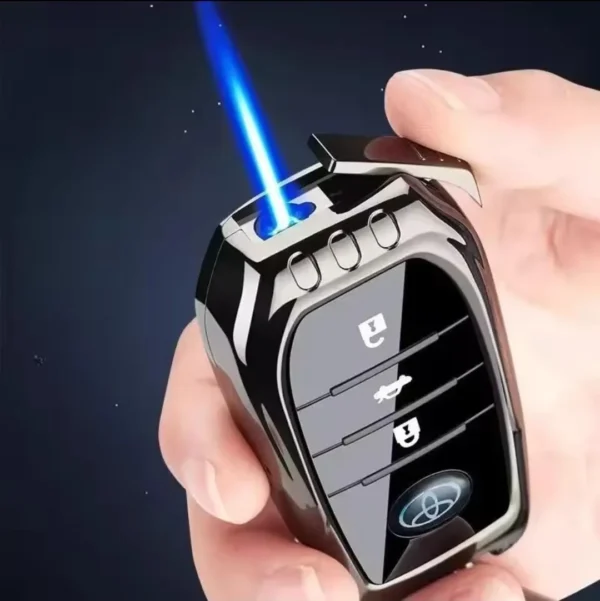 Windproof Remote Keychain Lighter – Refillable & Portable Flame Tool - Image 2