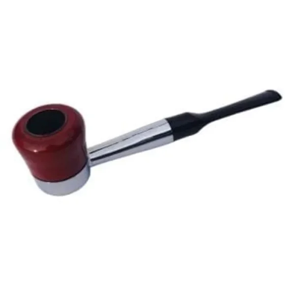 HAOJUE HG-683 Classic Tobacco Pipe Slim– Durable Resin Smoking Pipe with Filter (Black & Red) - Image 2